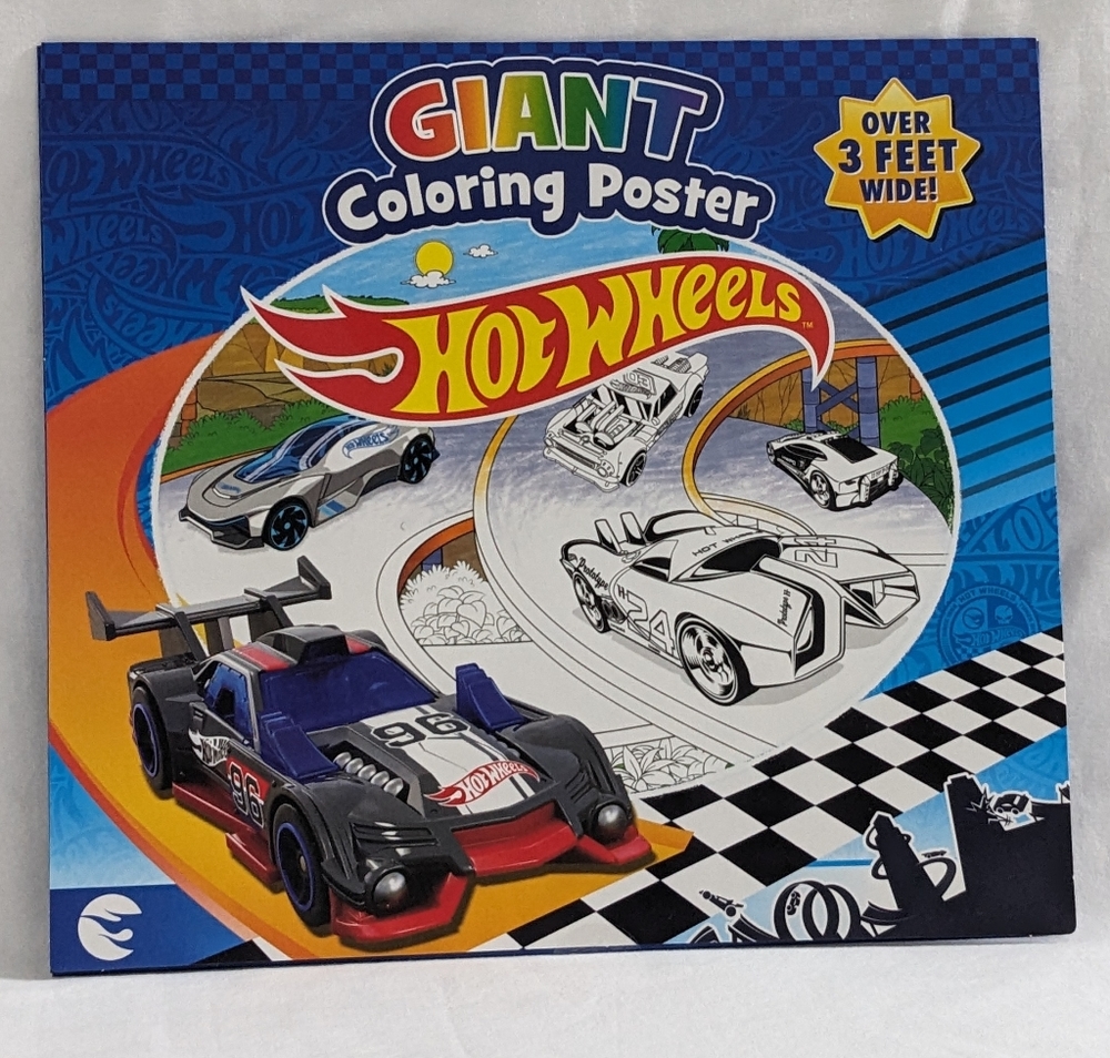 NEW Hot Wheels Giant Coloring Poster, Over 3 Feet Wide